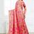 pink cotton blend floral printed saree