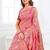 pink cotton blend floral printed saree
