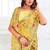 yellow cotton blend floral printed saree