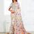 white cotton blend floral printed saree
