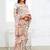 white cotton blend floral printed saree