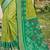 Light green silk blend saree with contrast woven zari border
