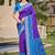 Violet silk blend saree with contrast woven zari border