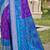 Violet silk blend saree with contrast woven zari border