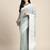 Grey handloom linen saree with floral woven border