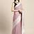 Onion pink handloom linen saree with floral woven border