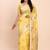 yellow silk blend saree with meenakari paithani pallu