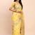 yellow silk blend saree with meenakari paithani pallu