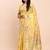 yellow silk blend saree with meenakari paithani pallu