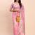baby pink silk blend saree with meenakari paithani pallu