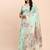 sea green silk blend saree with meenakari paithani pallu