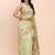 light green green silk blend saree with meenakari paithani pallu