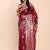 Wine silk blend banarasi style saree with zari weaving