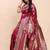 Wine silk blend banarasi style saree with zari weaving