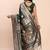 Bottle green silk blend banarasi style saree with zari weaving