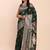 Bottle green silk blend banarasi style saree with zari weaving