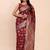 Maroon silk blend banarasi style saree with zari weaving