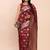 Maroon silk blend banarasi style saree with zari weaving