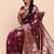 Wine silk blend banarasi style saree with zari weaving
