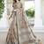 Light beige handloom linen blend saree with floral embroidery