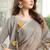 Light beige handloom linen blend saree with floral embroidery