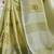 Light green handloom linen blend saree with floral embroidery