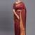 Maroon silk blend saree with zari border and pallu