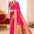 Rani pink paithani silk blend saree with peacock motif pallu