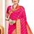 Rani pink paithani silk blend saree with peacock motif pallu