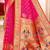 Rani pink paithani silk blend saree with peacock motif pallu
