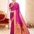 Magenta paithani silk blend saree with peacock motif pallu
