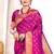 Magenta paithani silk blend saree with peacock motif pallu