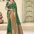 Bottle green silk blend saree with zari border and pallu