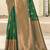 Bottle green silk blend saree with zari border and pallu