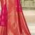 Rani pink silk blend saree with zari border and pallu