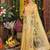 yellow cotton blend saree with multi-color floral embroidery