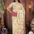 cream cotton blend saree with colorful woven floral motifs