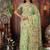 light green cotton blend saree with colorful woven floral motifs