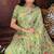 light green cotton blend saree with colorful woven floral motifs