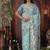sky blue cotton blend saree with colorful woven floral motifs