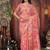 onion pink cotton blend saree with colorful woven floral motifs