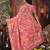 onion pink cotton blend saree with colorful woven floral motifs