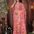 onion pink cotton blend saree with colorful woven floral motifs