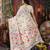white cotton blend saree with colorful woven floral motifs