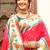 Rani pink silk blend saree with meenakari floral pallu
