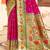 Magenta silk blend saree with meenakari floral pallu