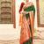 Dark green silk blend saree with meenakari floral pallu