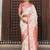 White silk blend woven saree with paisley motifs