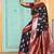 Navy blue silk blend woven saree with paisley motifs