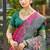 Rani pink banarasi silk blend woven saree with contrast border
